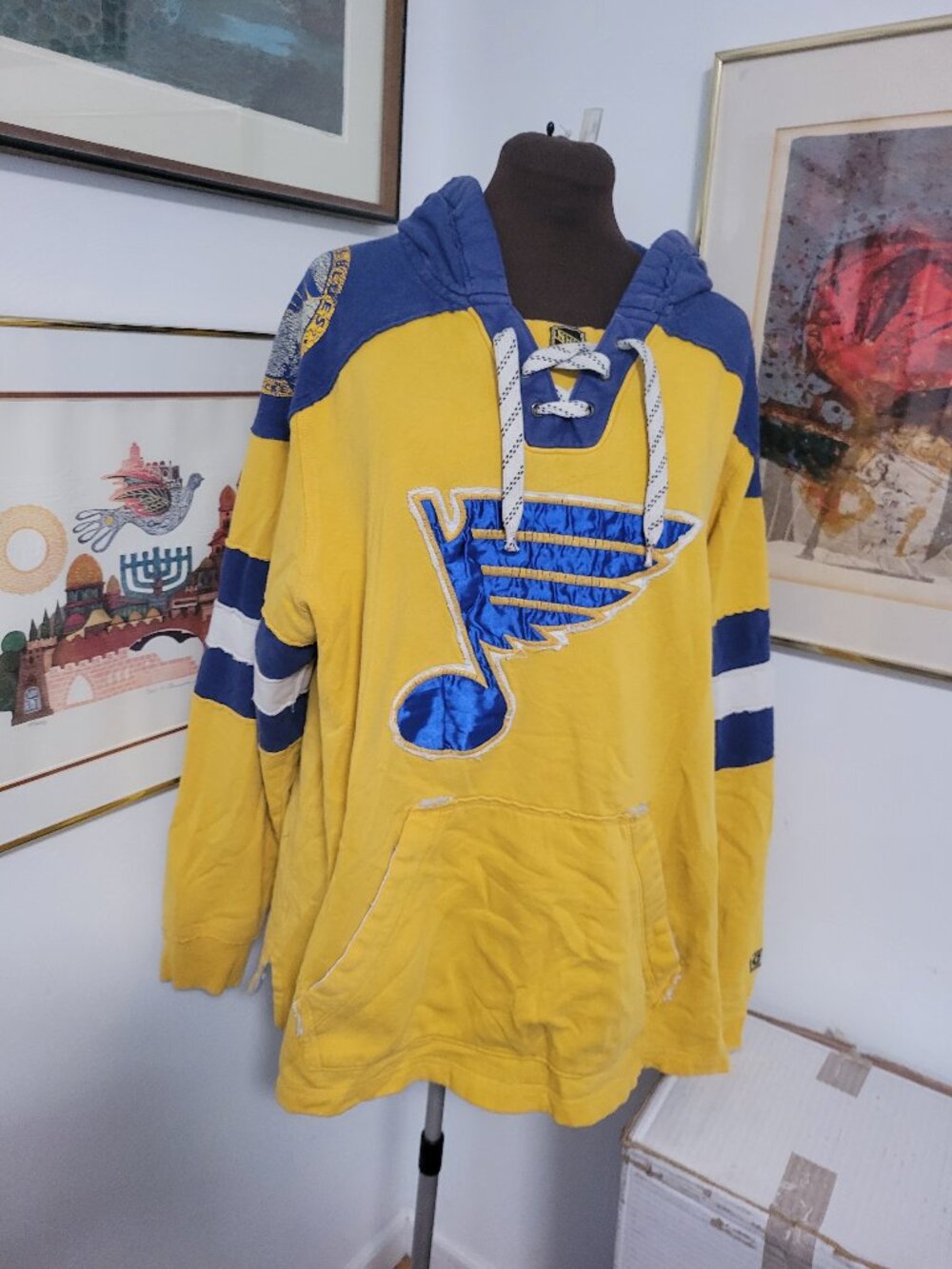 CCM St.Louis Blues Vintage Heavy Cotton Hoodie Size XL